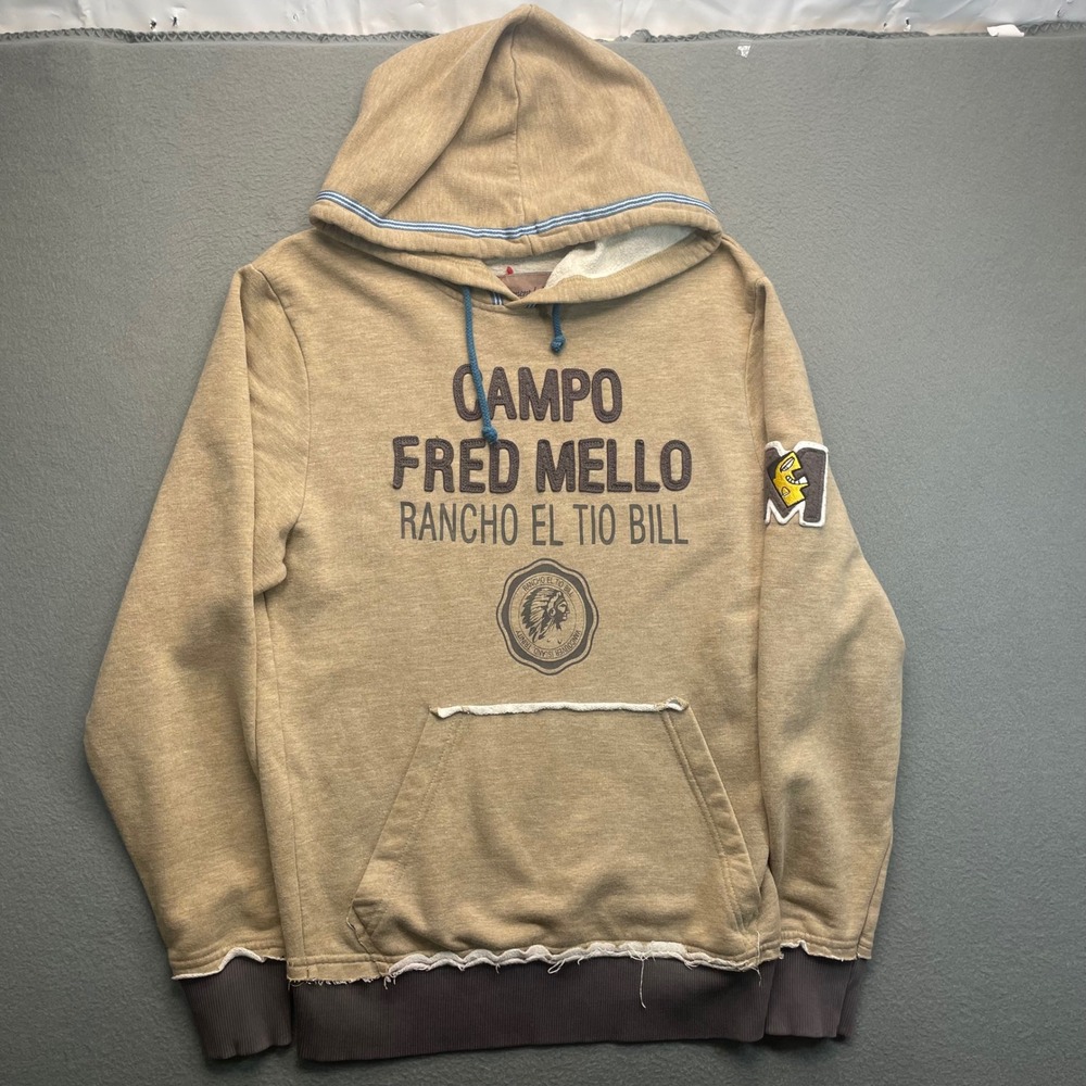 Fred Mello Men Hoodie Tan Rancho El Tio Bill Cotton XL Western Distressed